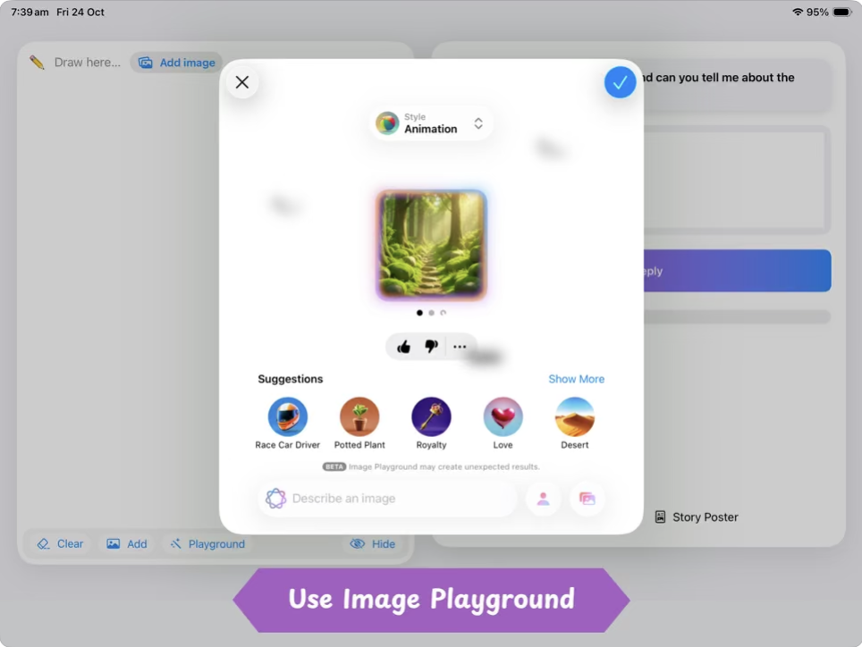 Generating story art with Apple's Image Playground